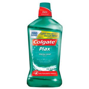 Enxaguante Bucal Colgate Plax Antisséptico Zero Álcool Fresh Mint Frasco Leve 1000l Pague 700ml