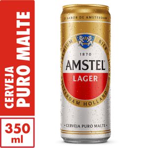 Cerveja Amstel Lager Premium Puro Malte Lata 350ml