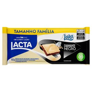 Chocolate em Barra ao Leite e Branco Lacta Laka + Diamante Negro 165g Tamanho Família