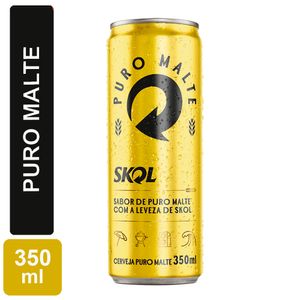 Cerveja Skol Puro Malte American Lager Premium Sleek Lata 350ml