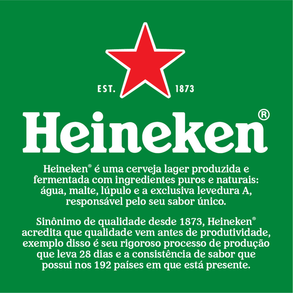 Cerveja Heineken Lager Premium Puro Malte Lata 350ml - Mercantil Atacado