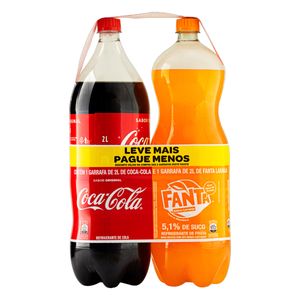 Kit Refrigerante Coca-Cola Pet 2l + Fanta Laranja Pet 2l