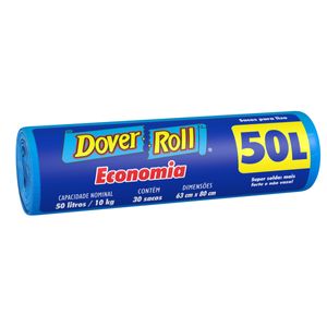 Saco p/ Lixo Dover Roll Economia Rolo 50L c/ 30 Unid