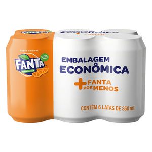 Refrigerante Fanta Laranja Pack c/ 6 Unid de 350ml Cada Embalagem Econômica