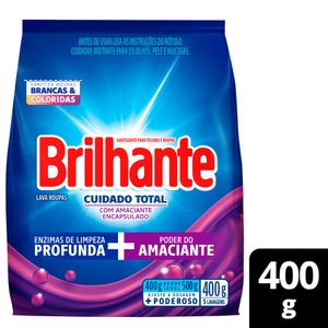 Lava-Roupas em Pó Brilhante Roupas Brancas e Coloridas Cuidado Total Pacote 400g