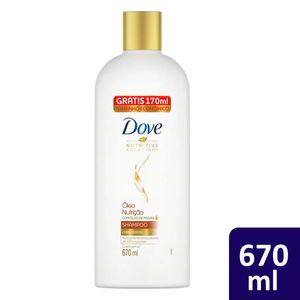 Shampoo Dove Nutritive Solutions Óleo Nutrição Frasco 670ml Grátis 170ml Tamanho Econômico