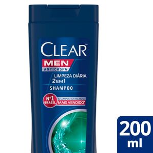 Shampoo Clear Men Anticaspa Limpeza Diária Frasco 200ml