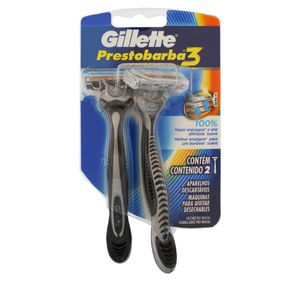 Aparelho p/ Barbear Gillette Prestobarba3 c/ 2 Unid