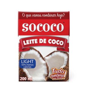 Leite de Coco Sococo Light Tetra Pak 200ml