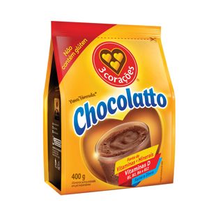 Achocolatado em Pó 3 Corações Chocolatto Pacote 400g