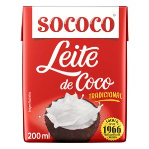 Leite de Coco Sococo Tetra Pak 200ml