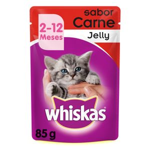 Alimento p/ Gatos Whiskas Filhotes Filhotes Jelly Carne Refeição Completa Sachê 85g