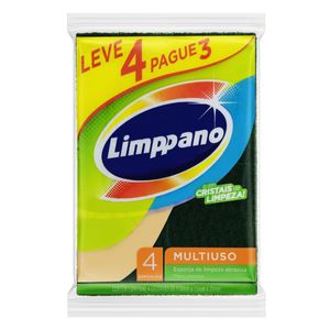 Esponja Limppano Multiuso Embalagem Economica c/ 4 Unid