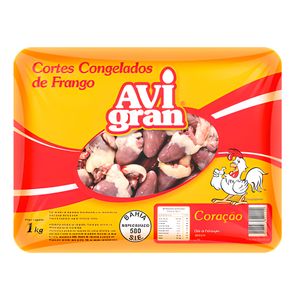 Coração de Frango Avigran Congelado Bandeja 1Kg