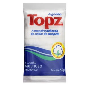 Algodão Hidrófilo Multiuso Topz Pacote 50g