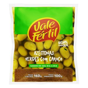 Azeitona Verde Vale Fértil c/ Caroço Sachê 100g