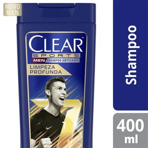 Shampoo Clear Men Anticaspa Sports Limpeza Profunda Frasco 400ml