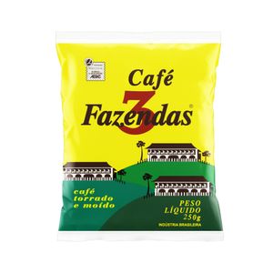 Café 3 Fazendas Torrado e Moído Almofada 250g