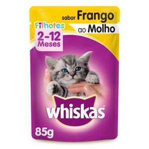 Alimento p/ Gatos Whiskas Filhotes 2 a 12 Meses Frango ao Molho Sachê 85g