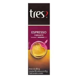 Café 3 Corações Espresso Vibrante 10 Cápsulas de 8g