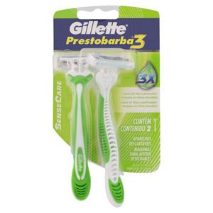 Aparelho p/ Barbear Gillette Prestobarba 3 SenseCare c/ 2 Unid