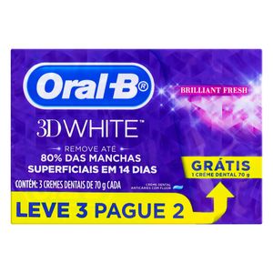 Creme Dental Oral-B 3D White Leve 3 Pague 2 70g Cada