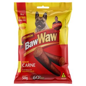 Bifinho p/ Cães Baw Waw Premium Adultos Raças Pequenas Carne Pacote 50g