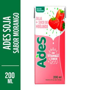 Alimento c/ Soja Ades Morango 200ml