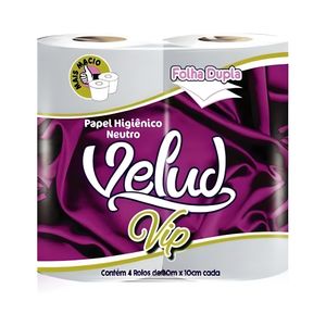 Papel Higiênico Velud Folha Dupla 30m c/ 4 Unid