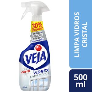 Limpa Vidros Veja Vidrex Cristal Gatilho 500ml 30% Desconto