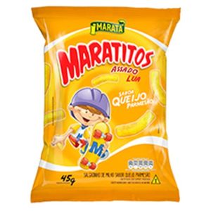 Salgadinho de Milho Maratá Maratitos Lua Queijo Parmesão Pacote 40g