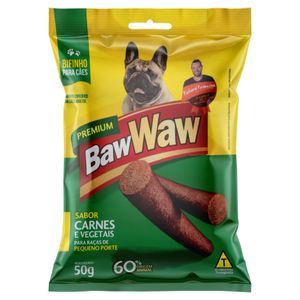 Bifinho p/ Cães Baw Waw Premium Adultos Raças Pequenas Carnes e VegetaisPacote 50g