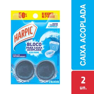 Desodorizador Sanitário Harpic Bloco Acqua Marine c/ 2 Unid 50% Desconto na 2ª Unid