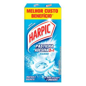 Detergente Sanitário Harpic Pastilha Adesiva 2 em 1 Acqua Marine 27g