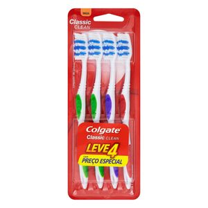 Escova Dental Colgate Classic Clean Leve 4 c/ Preço Especial