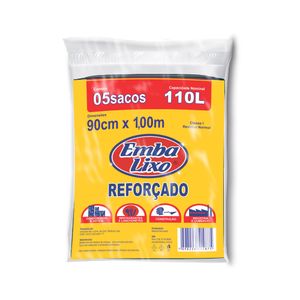 Saco p/ Lixo Embalixo Almofada Reforçado 110l c/ 5 Unid