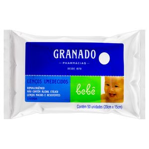 Lenço Umedecido Macio Granado Bebê Lavanda Pacote c/ 50 Unid