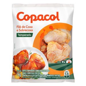 Coxa c/ Sobrecoxa de Frango Copacol Temperada c/ Pele s/ Osso 1Kg