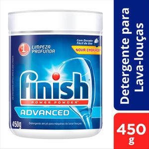 Detergente Finish em Pó p/ Máquina Lava Louças 450g