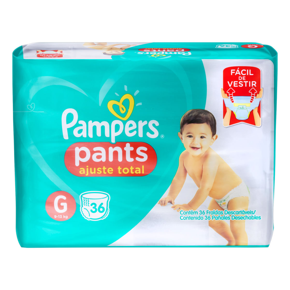 Fralda Descartável Pampers Pants Ajuste Total G c/ 36 Unid