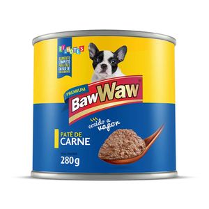 Patê p/ Cães Filhotes Baw Waw Carne Lata 280g
