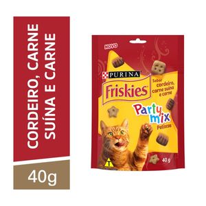 Petisco p/ Gatos Purina Friskies Party Mix Adultos Cordeiro Sachê 40g