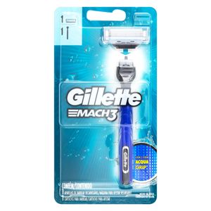 Aparelho p/ Barbear Gillette Mach3 Acqua Grip Recarregável