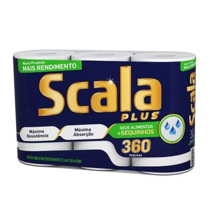 Papel Toalha Scala Plus Folha Dupla 120 Folhas c/ 3 Unid