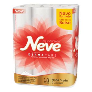 Papel Higiênico Neve Folha Dupla Neutro Toque da Seda 20m c/ 18 Unid