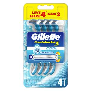 Aparelho p/ Barbear Gillette Prestobarba3 Cool Leve 4 Pague 3