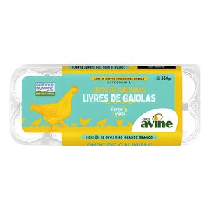 Ovos Brancos Grandes Avine Livres de Gaiola c/ 10 Unid