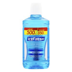 Enxaguante Bucal Ice Fresh Zero Álcool Blue Leve 500ml Pague 350ml