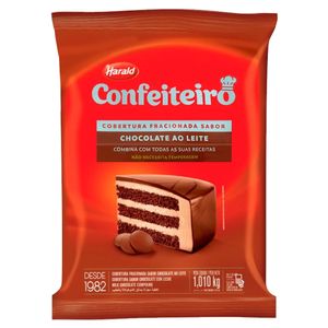 Cobertura Harald Confeiteiro Gotas Chocolate Ao Leite 1.010Kg