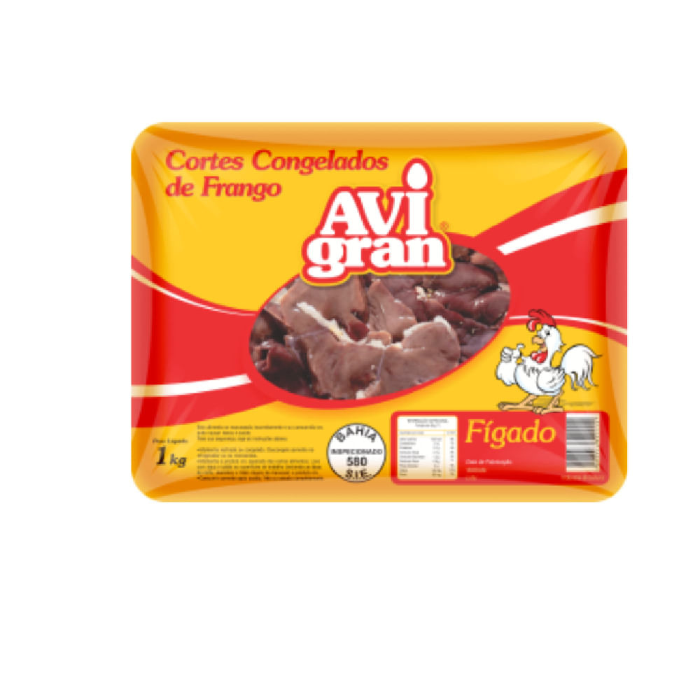 Fígado de Frango Avigran Congelado Bandeja 1Kg